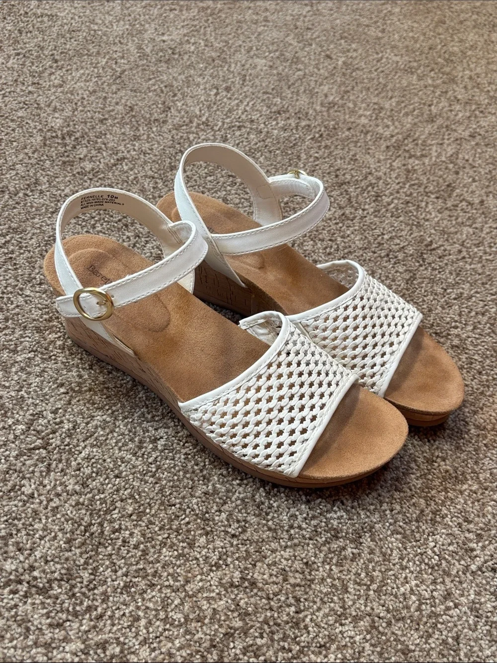 Women’s White Woven Ankle-Strap Sandals